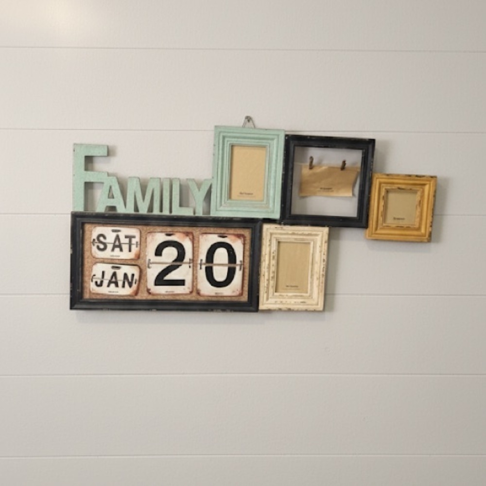 Pier 1 Collage Photo Frames Calendar Farmhouse Distressed 37” x 19” MSRP $169